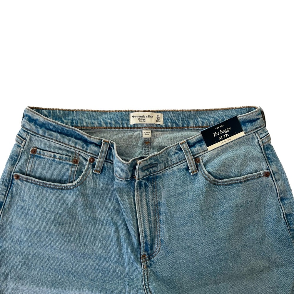 Abercrombie - Women’s Curve Love Low Rise The Baggy (Blue, 31 12L)
